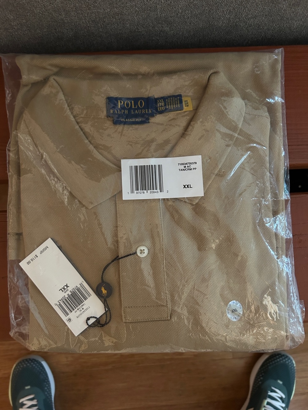 Polo by Ralph Lauren Men’s Tan Polo Shirt with Embroidered Pony